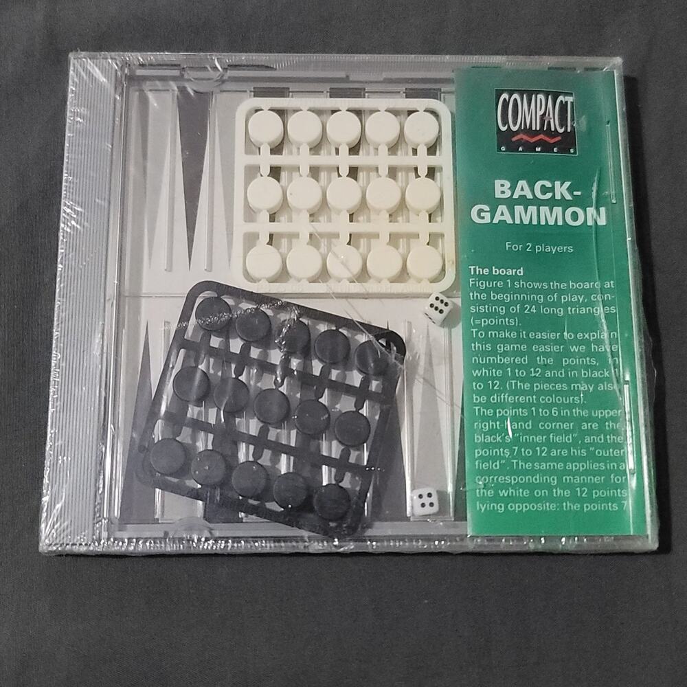 Vtg 1989 Compact Travel Backgammon Game